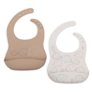 Jollein Slab Siliconen 2-pack Elephant Tales