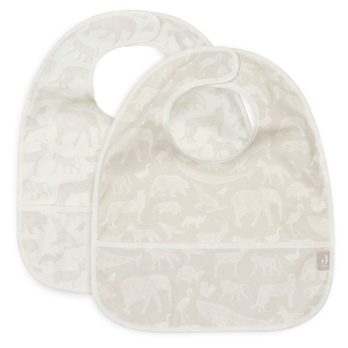 Jollein Slab Waterproof Animals - Nougat - 2 Stuks