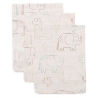 Jollein Hydrofiele washandjes 3-pack Elephant Tales