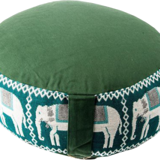 Meditatiekussen groen olifanten