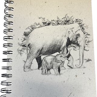 Notitieboek Olifantenmest A5 Moeder en jong